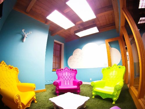 The Alice In Wonderland room, one of our many meeting spaces in the office..